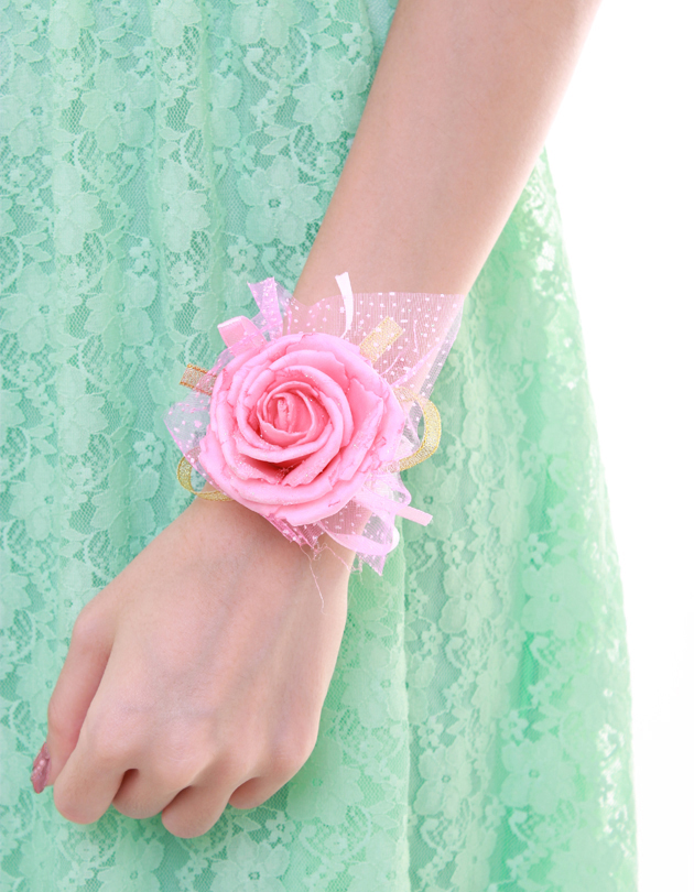 Blossom Bridesmaid Corsage in Strawberry Pink